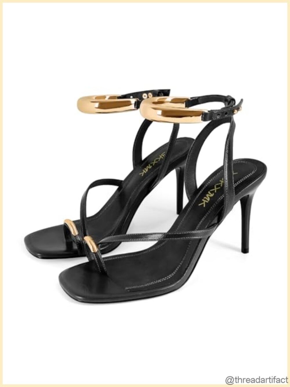 Strappy Stiletto Heeled Sandals Slingback Round Toe Dressy Women's Heels